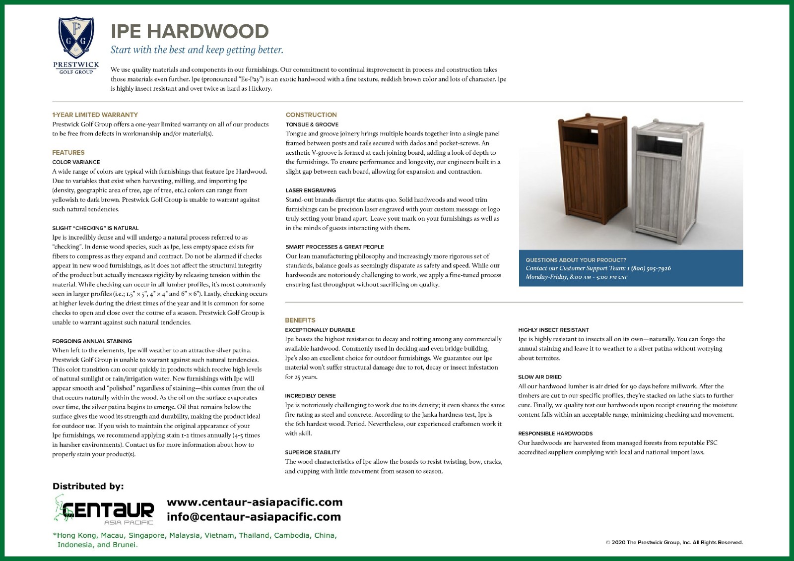 Prestwick IPE Hardwood Spec Sheet